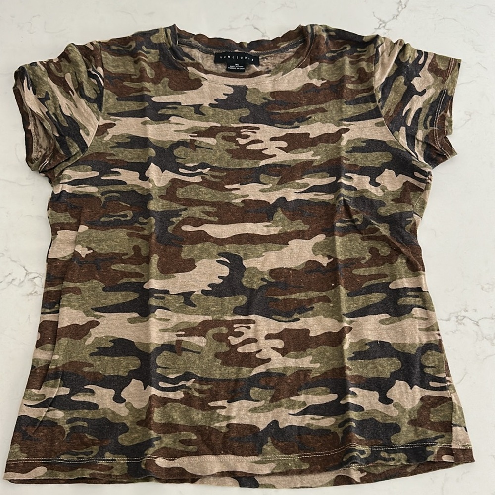 Sanctuary Linen Camouflage Tee